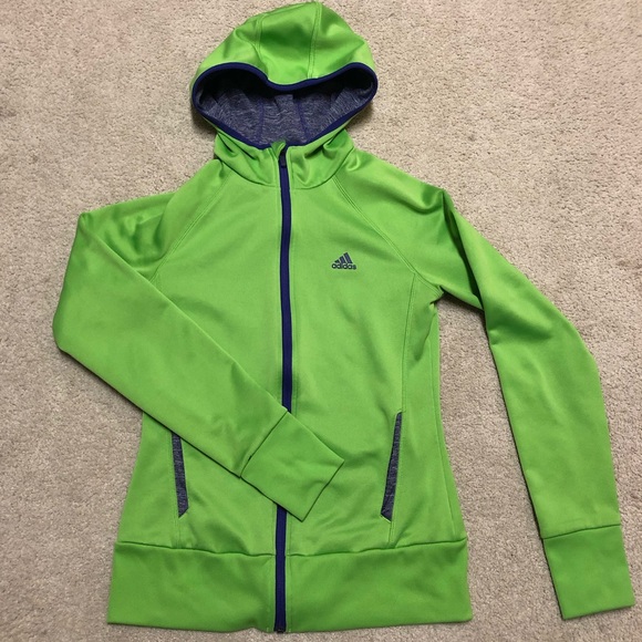 green adidas zip up